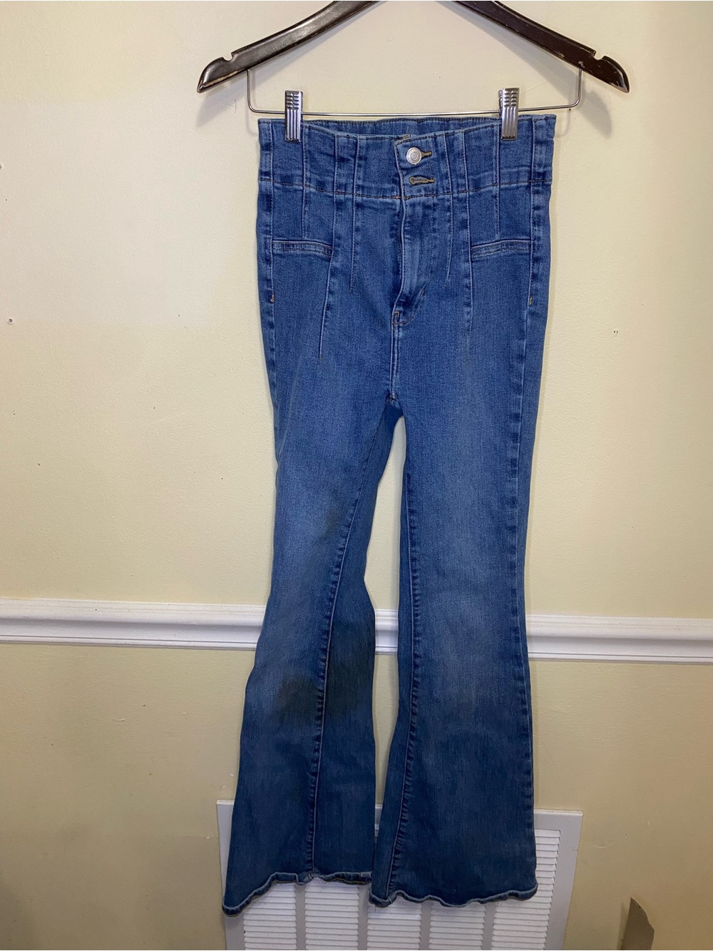 We The Free High-Rise Blue Flare Jeans